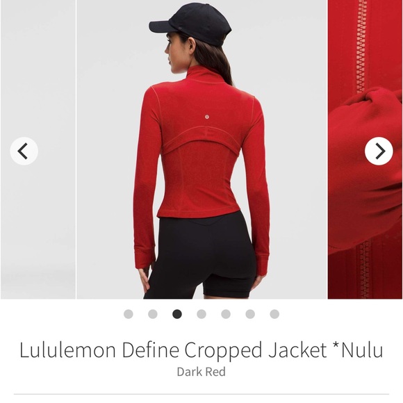 🆕 DARK RED!! - NWT lululemon define cropped jacket *nulu SIZE 4 - Picture 14 of 16